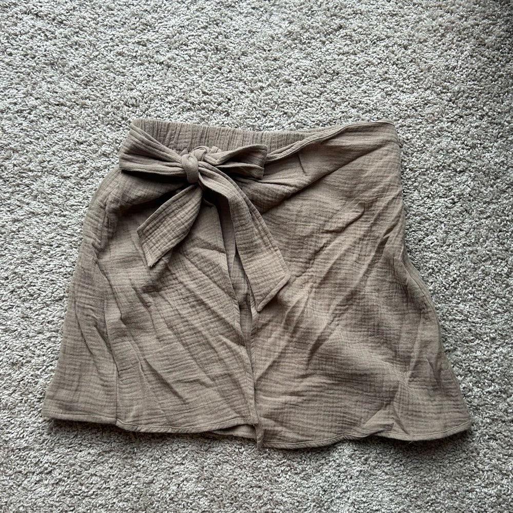 Dry Goods Fashion on Earth Textured Wrap Skirt muted brown